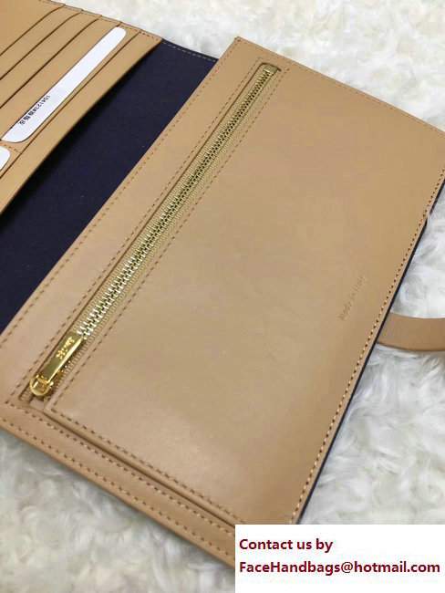Celine Strap Large Multifunction Wallet 104873/104123 Navy Blue/Apricot - Click Image to Close