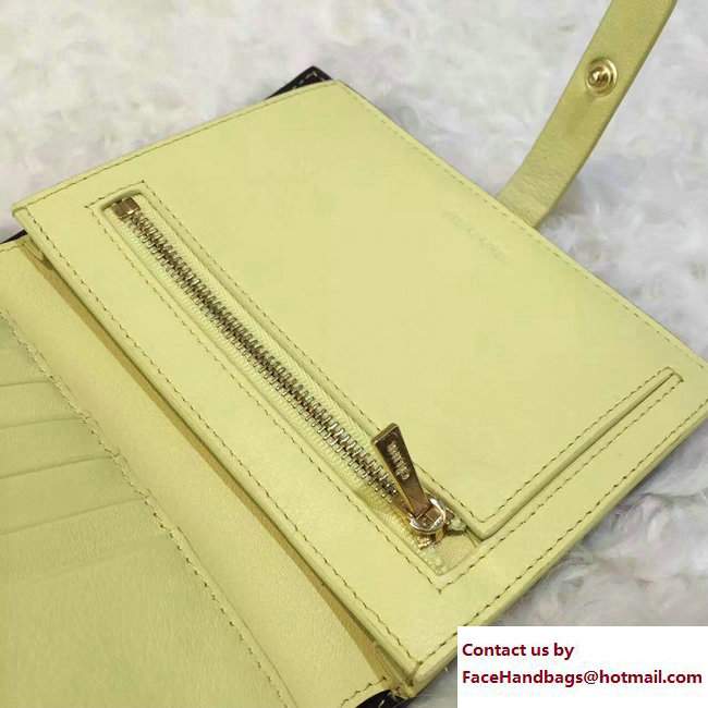 Celine Strap Medium Multifunction Wallet 104813 Black/Lemon Yellow - Click Image to Close