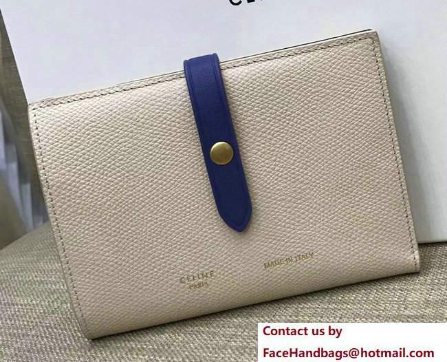 Celine Strap Medium Multifunction Wallet 104813 Off White/Blue