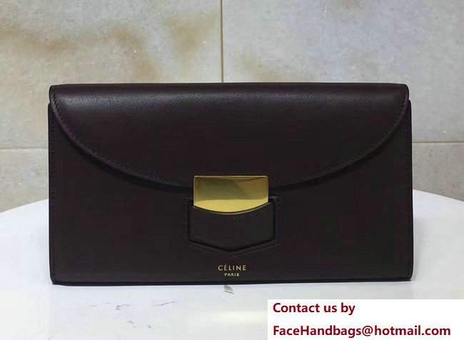 Celine Trotteur Large Flap Multifunction Wallet 107853 Smooth Burgundy 2017