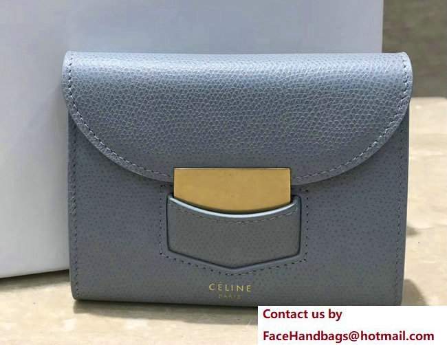 Celine Trotteur Small Folded Multifunction Wallet 107863 Baby Blue 2017