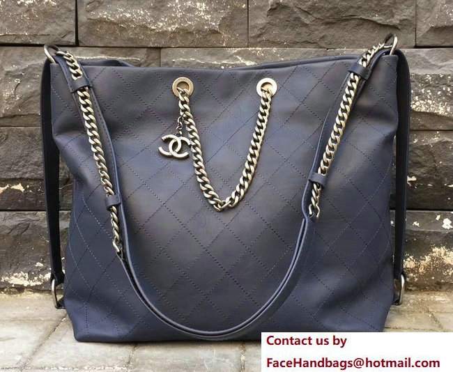 Chanel Calfskin Large Hobo Bag A98698 Blue 2017