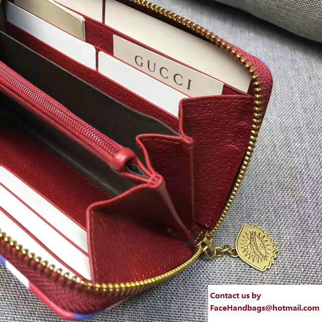 Gucci Courrier Zip Around Wallet 473909 GG Supreme Red 2017