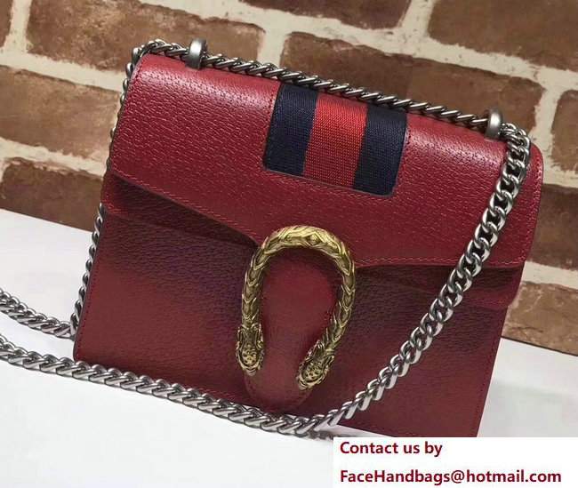 Gucci Mini Dionysus Web Leather Shoulder Bag 421970 Red 2017