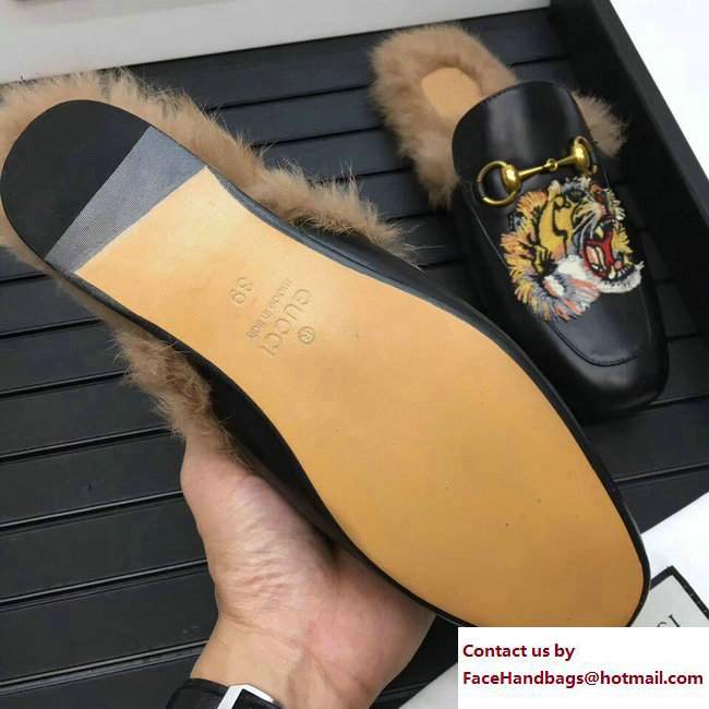 Gucci Princetown Fur Men's Slipper 451209 Tiger 2017