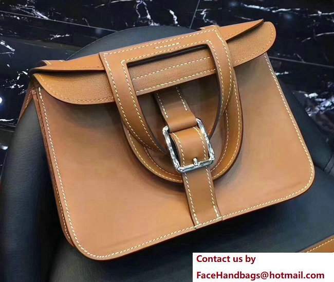 Hermes Mini Halzan Tote Bag in Original Swift Leather Khaki