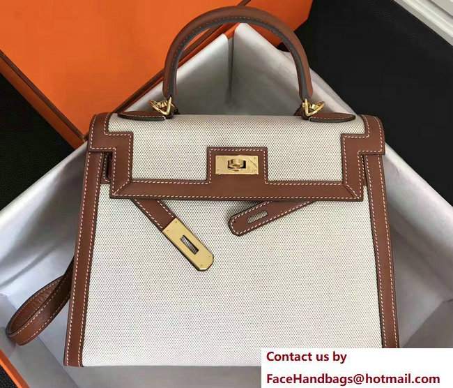 Hermes Swift Leather/Canvas Kelly 28cm Bag