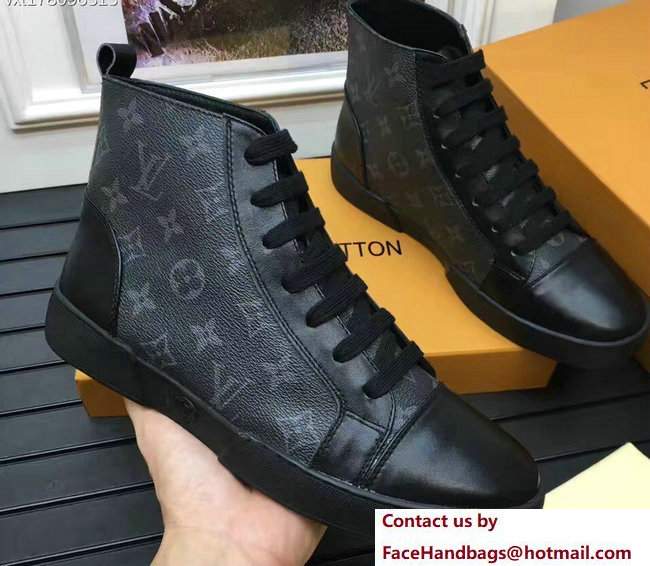Louis Vuitton Men's Match-Up Sneakers Boots 1A2R69 Monogram Eclips/Encre Canvas