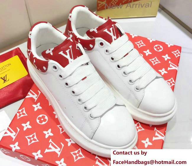 Louis Vuitton x Supreme Lovers Sneakers White/Red 2017