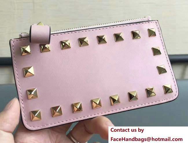 Valentino Rockstud Coin Purse And Key Case Pink