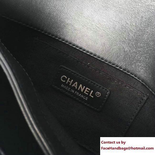 Chanel Chevron Lambskin Clutch Bag A98558 Black/Silver 2017 - Click Image to Close