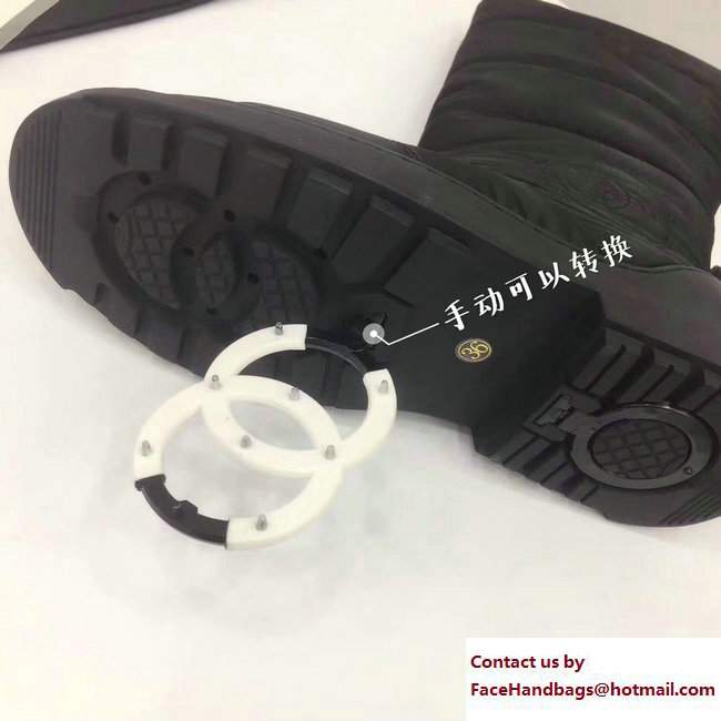 Chanel Heel 3cm Nylon High Boots G33075 Black 2017 - Click Image to Close