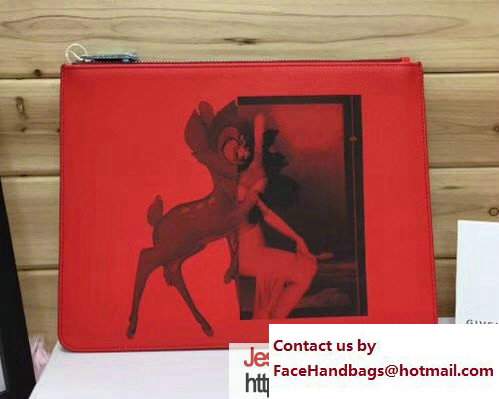 Givenchy Clutch Pouch Bag Bambi Red 2017