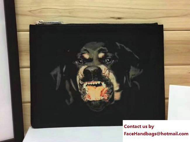 Givenchy Clutch Pouch Bag Rottweiler Black 2017