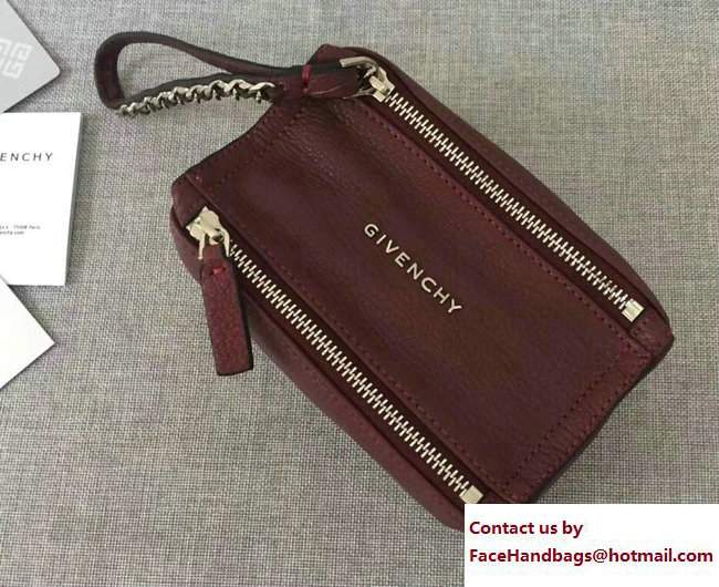 Givenchy Pandora Beauty Pouch Cosmetic Bag Burgundy