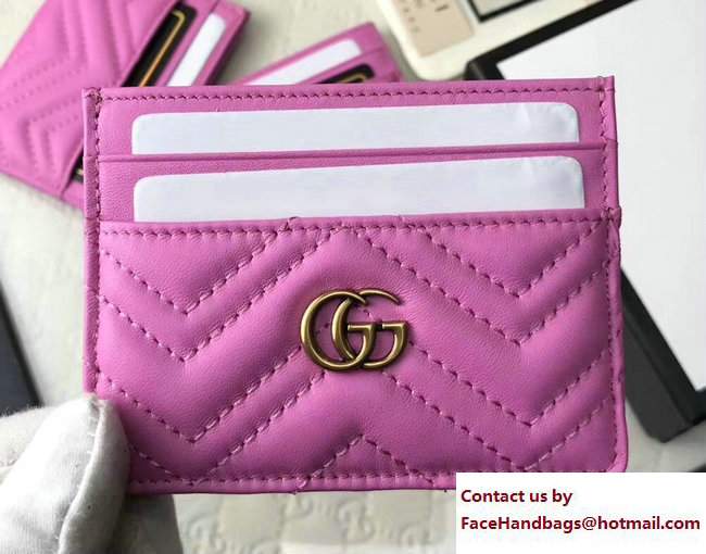 Gucci GG Marmont Card Case 443127 Dark Pink 2017