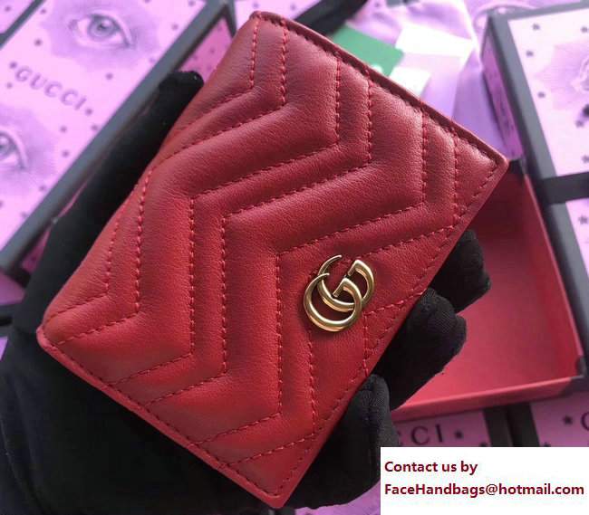 Gucci GG Marmont Card Case 466492 Red 2017