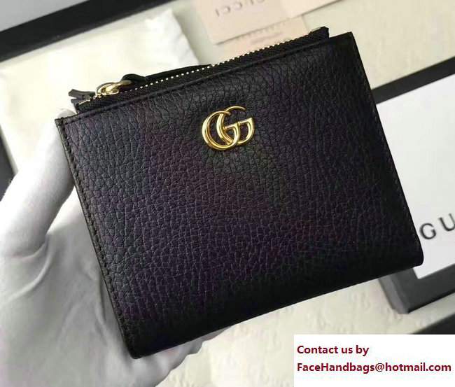 Gucci GG Marmont Leather Wallet 474747 Black 2017