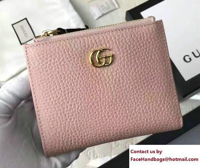 Gucci GG Marmont Leather Wallet 474747 Nude Pink 2017