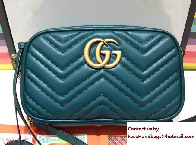 Gucci GG Marmont Matelasse Chevron Shoulder Small Bag 447632 Green 2017