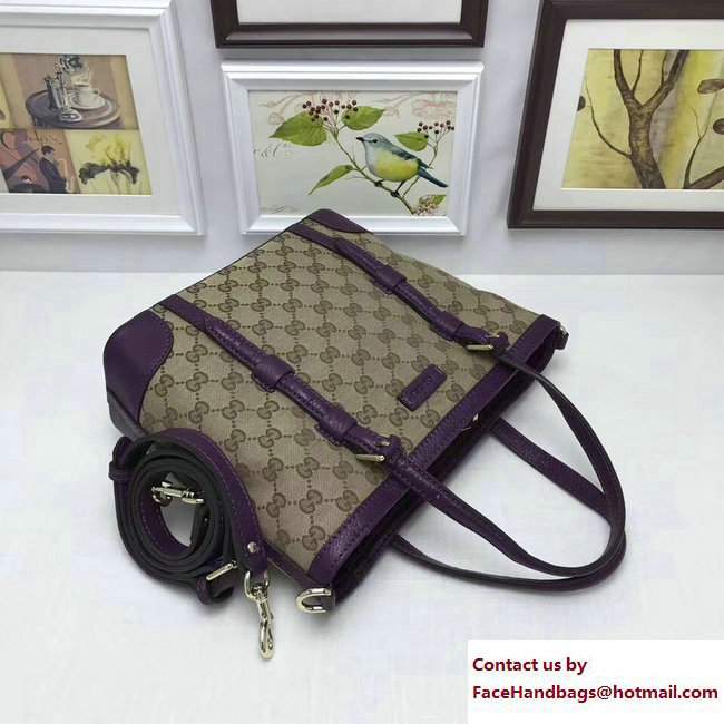 Gucci Original GG Canvas Tote Small Bag 387603 Purple - Click Image to Close