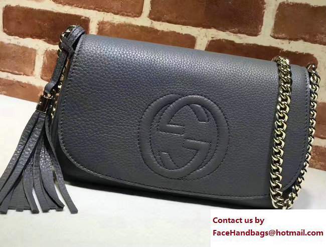 Gucci Soho Leather Shoulde Bag 336752 Gray