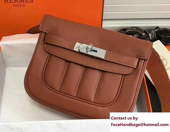Hermes Swift Leather Mini Berline Bag Khaki