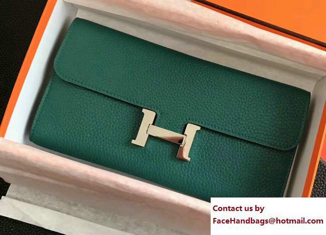 Hermes Togo Leather Constance Long Wallet Green