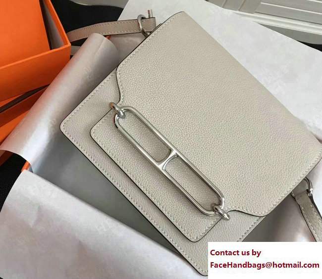 Hermes Togo Leather Sac Roulis Bag Pale Gray