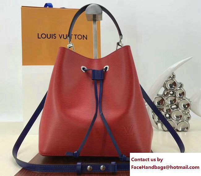 Louis Vuitton EPI Bucket Bag Red/Blue 2017