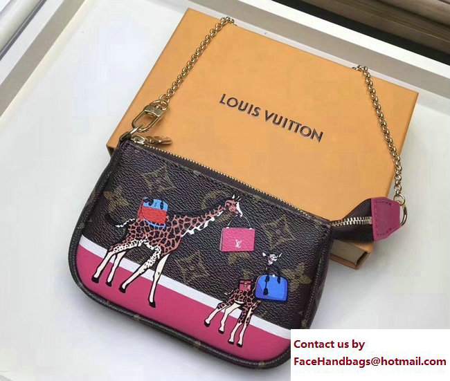 Louis Vuitton Mini Pochette Accessoires Bag M62087 Giraffes Monogram Canvas 2017