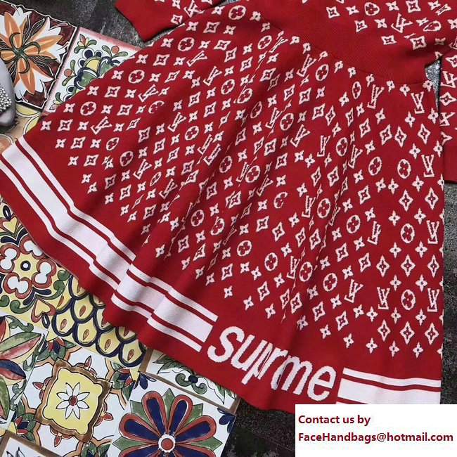 Louis Vuitton Supreme Dress Red 2017 - Click Image to Close