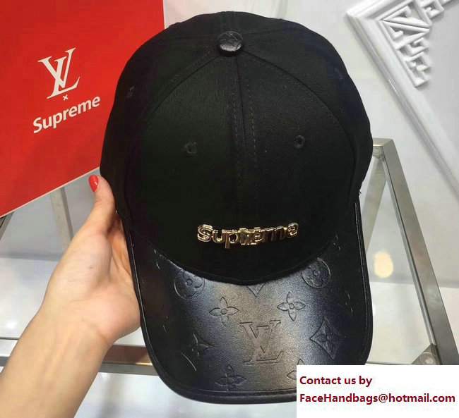 Louis Vuitton x Supreme Baseball Hat Black 2017
