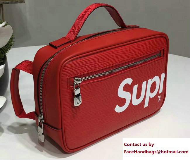 Louis Vuitton x Supreme Epi Clutch Bag Red 2017