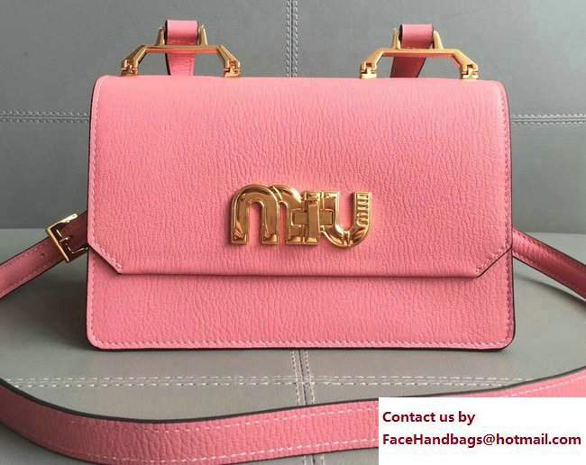 Miu Miu Madras Big Miu Logo Top Handle Bag 5BH087 Pink 2017