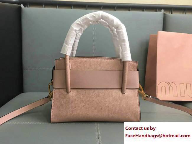 Miu Miu Madras Bow Top Handle Bag 5BA059 Nude Pink 2017