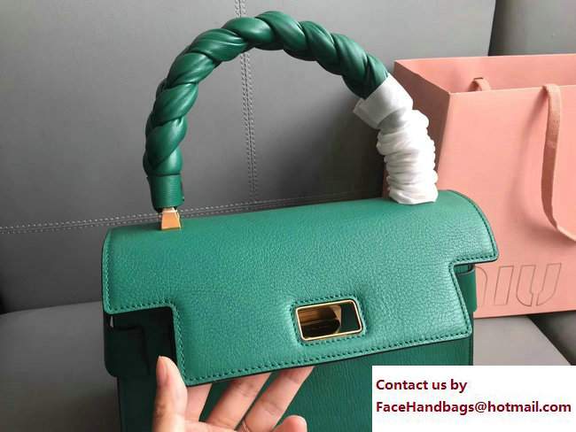 Miu Miu Madras Miu Click Top Handle Bag 5BA054 Green 2017