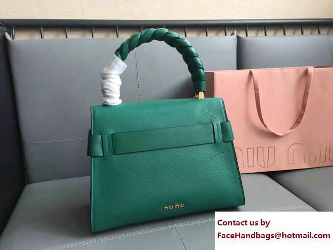 Miu Miu Madras Miu Click Top Handle Bag 5BA054 Green 2017