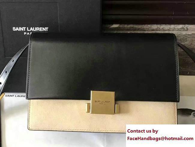 Saint Laurent Medium Bellechasse Bag 482044 Black/Suede Apricot 2017