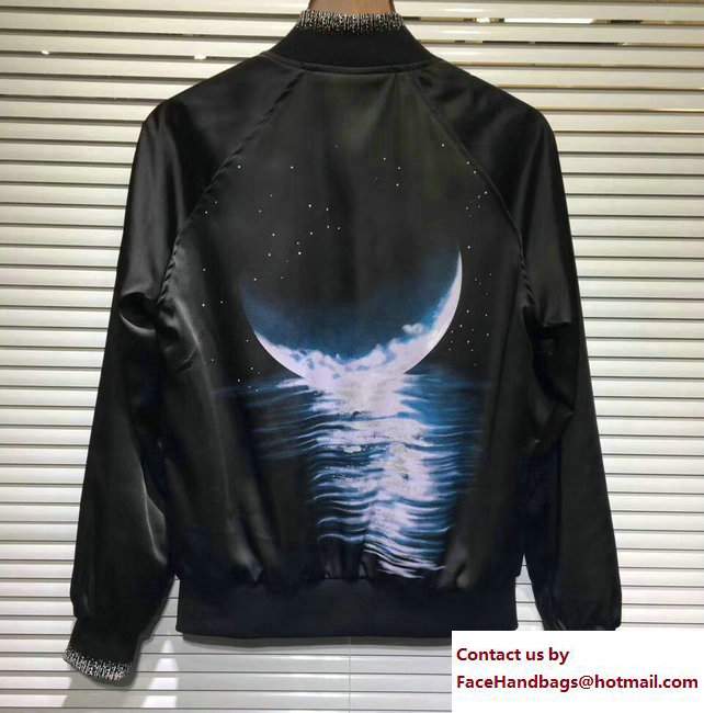 Saint Laurent Moonlight Teddy Jacket In Black Satin 469710 2017