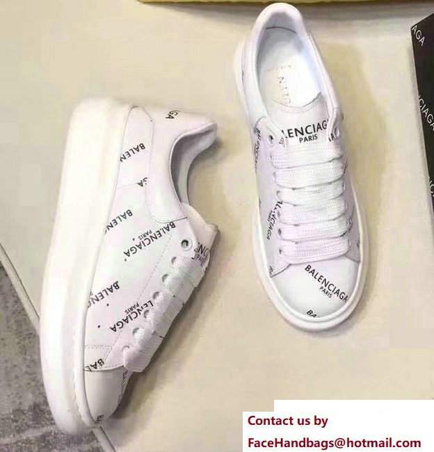 Balenciaga All Over Logo Lovers Sneakers White 2017
