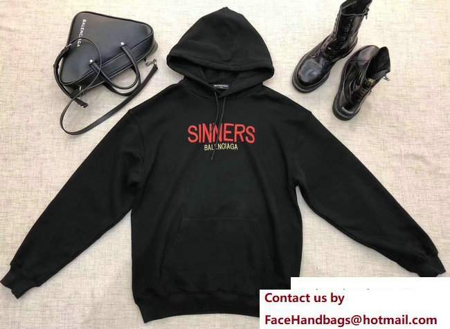 Balenciaga Sinners Hoody Sweater Black 2018