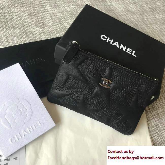 Chanel Metallic Star Embossed Mini Pouch Bag A70100 Black 2017 - Click Image to Close
