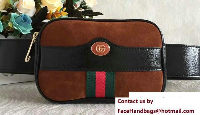 Gucci Brown Suede Web Small Belt Bag 501332 Spring 2018