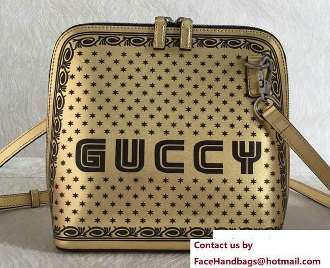 Gucci Guccy Printed Crossbody Bag 501122 Gold Spring 2018