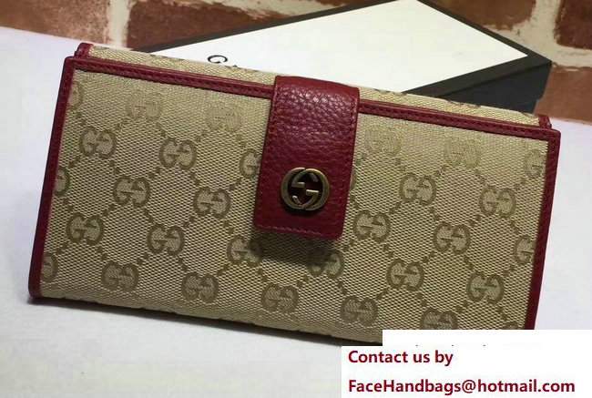 Gucci Interlocking G Miss GG Continental Wallet 337335 Dark Red