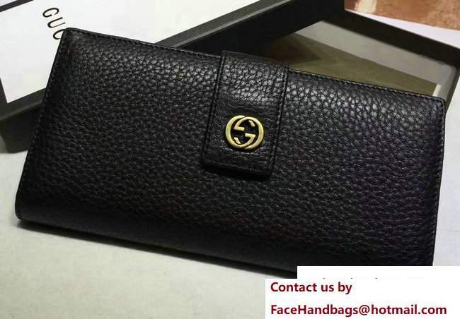 Gucci Interlocking G Miss GG Continental Wallet 337335 Leather Black
