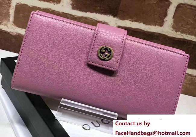 Gucci Interlocking G Miss GG Continental Wallet 337335 Leather Pink