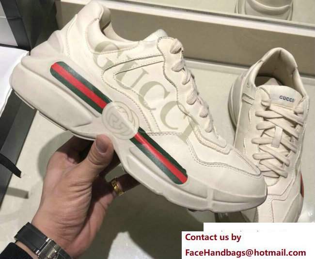 Gucci Rhyton Gucci Logo Leather Sneakers 500877 2018