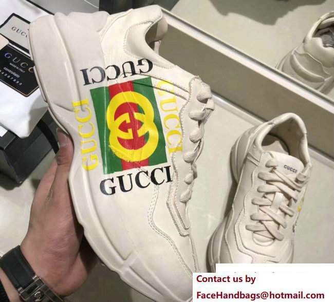 Gucci Rhyton Gucci Logo Leather Sneakers 500878 2018